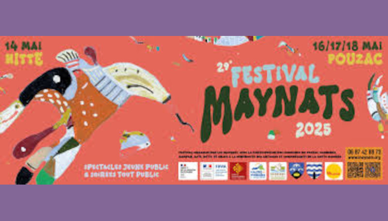 affiche du dernier festival des Maynats, qui a eu lieu du 16 au 18 mai 2025 à Pouzac (65)